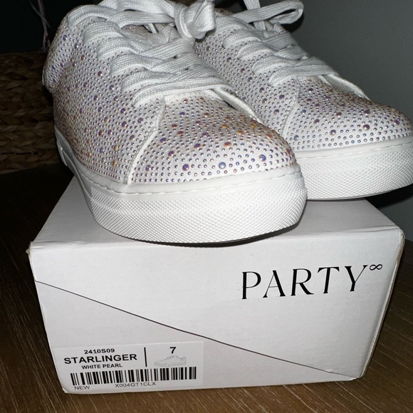 White Rhinestone Sneakers - Picture 3 of 6